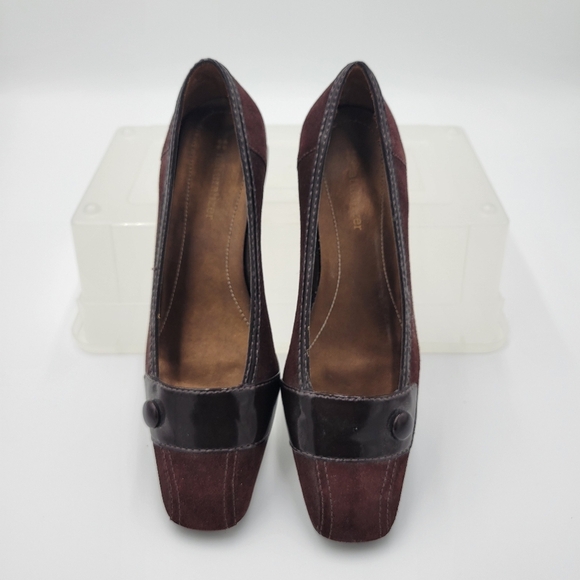 Naturalizer Shoes - Naturalizer Brown Suede/Leather Pumps Low Block Heels Size 7